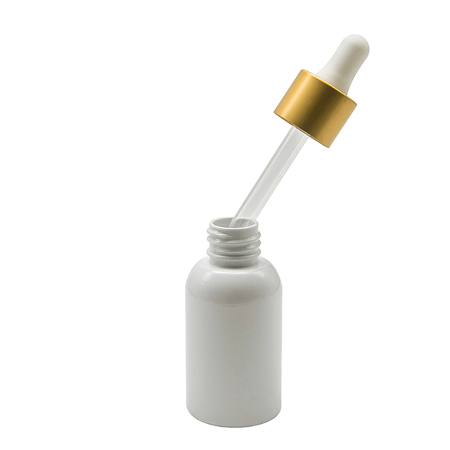 Botella de plástico PET con gotero de aluminio para aceite esencial