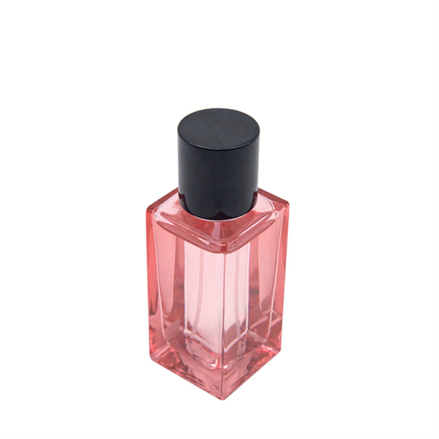 Tapa de botella de perfume de aluminio negro brillante de alta calidad con bomba y cuello